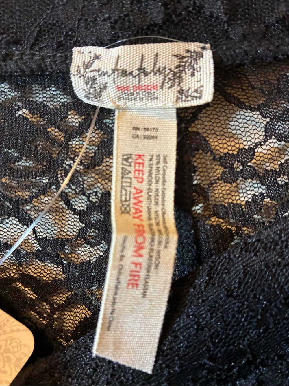 NWT Free People Black Floral Lace Leggings See-Through Club Rave Goth Metal Punk - Picture 7 of 9